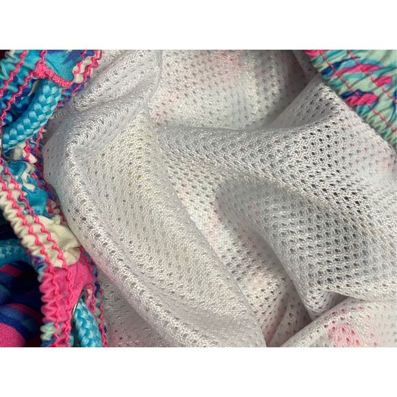 Vineyard Vines Swim Trunks Shorts Men Size Large Pink Blue Floral Drawstring - Picture 12 of 14